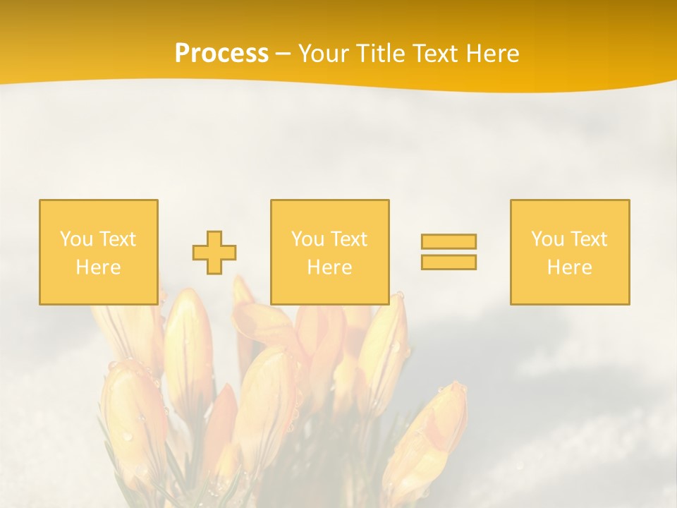 A Bunch Of Yellow Flowers In The Snow PowerPoint Template
