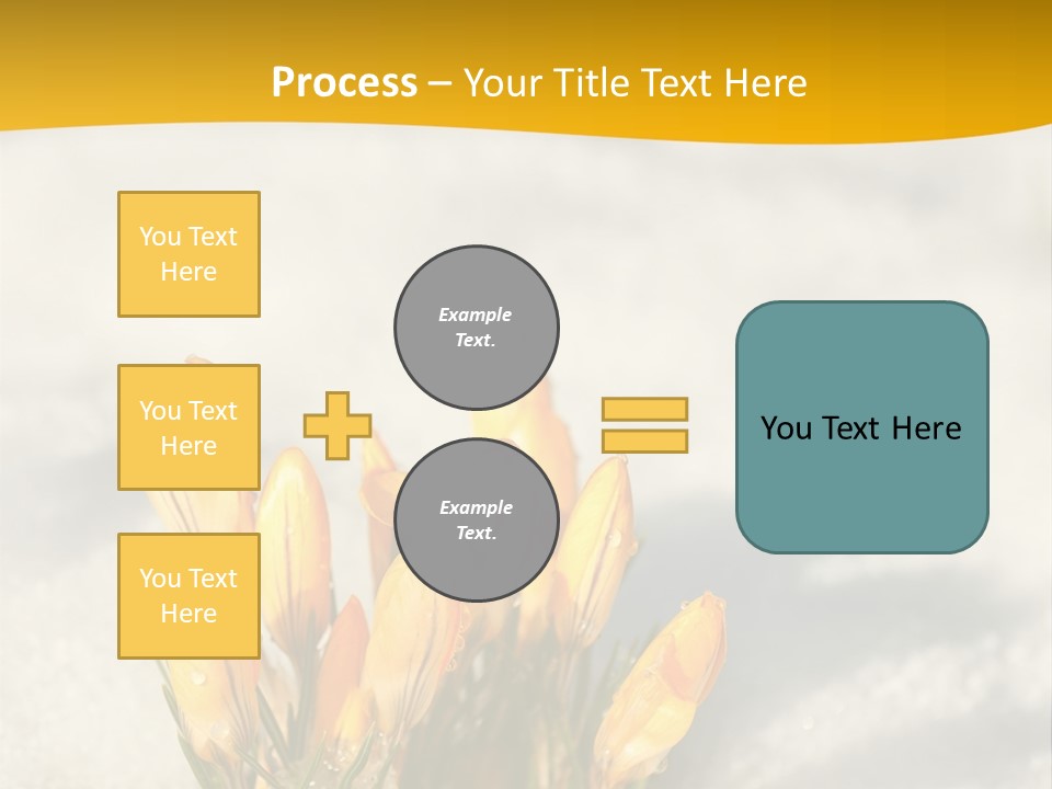 A Bunch Of Yellow Flowers In The Snow PowerPoint Template