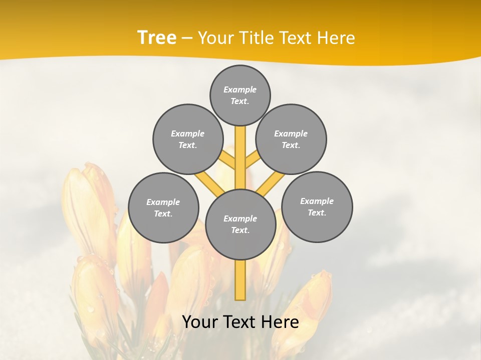 A Bunch Of Yellow Flowers In The Snow PowerPoint Template