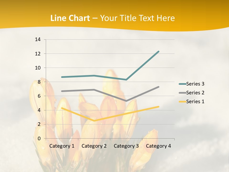 A Bunch Of Yellow Flowers In The Snow PowerPoint Template