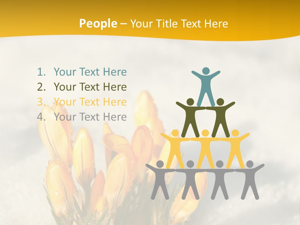 A Bunch Of Yellow Flowers In The Snow PowerPoint Template