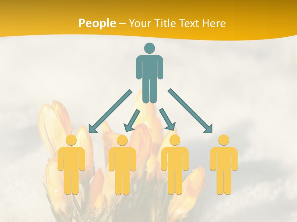 A Bunch Of Yellow Flowers In The Snow PowerPoint Template