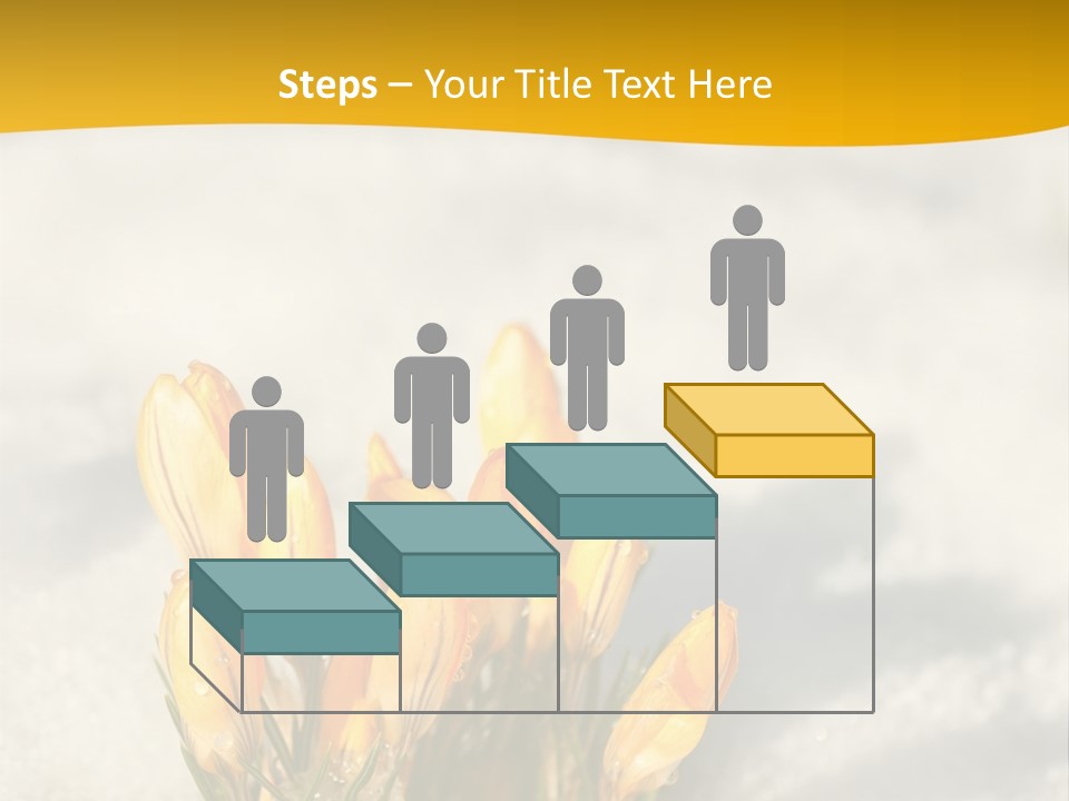 A Bunch Of Yellow Flowers In The Snow PowerPoint Template