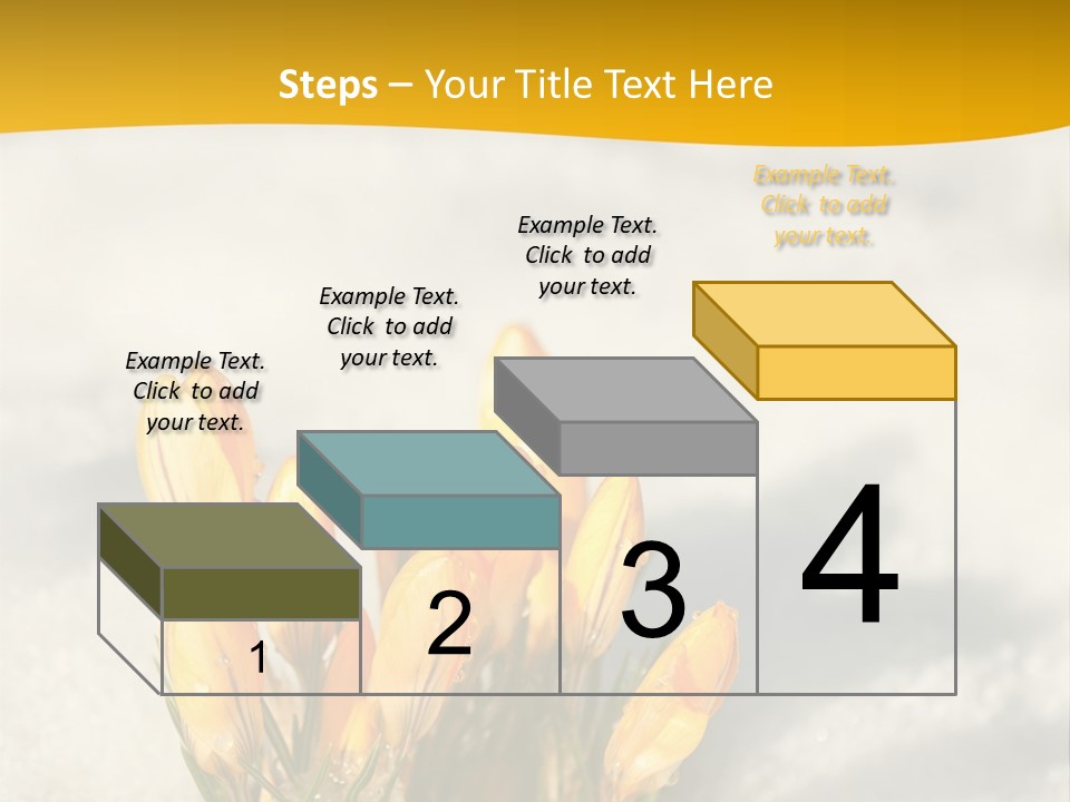 A Bunch Of Yellow Flowers In The Snow PowerPoint Template