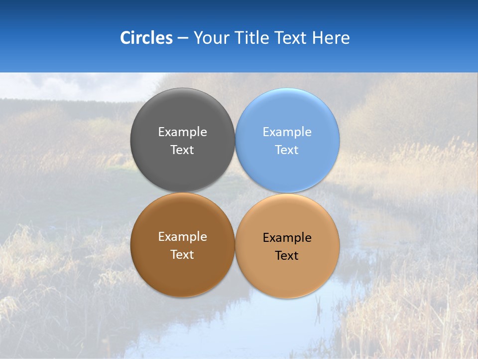 A River Running Through A Lush Green Field PowerPoint Template