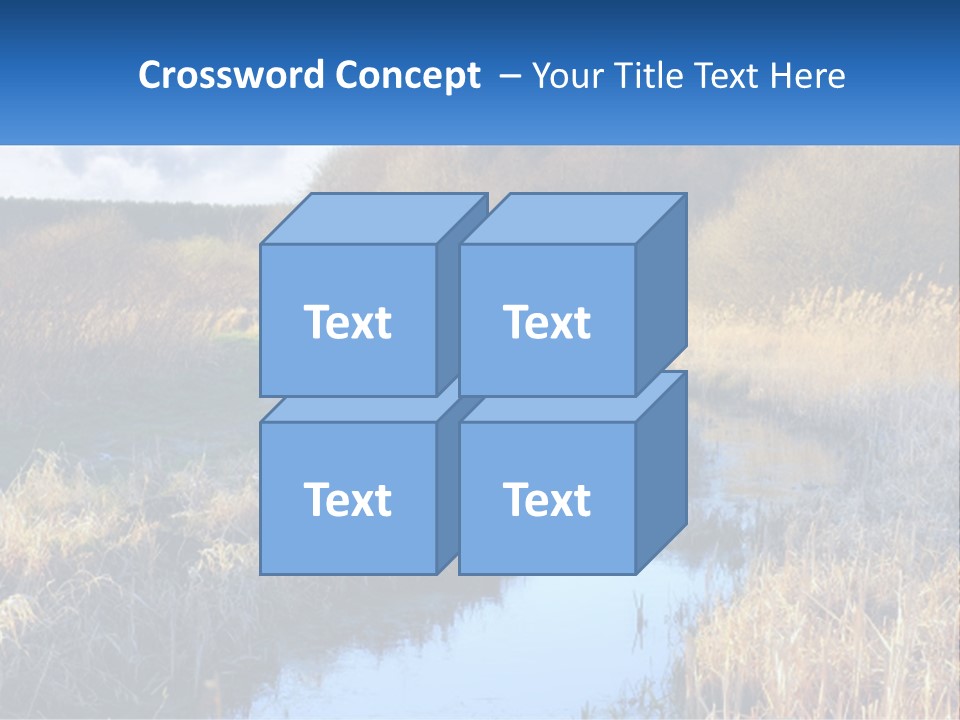 A River Running Through A Lush Green Field PowerPoint Template