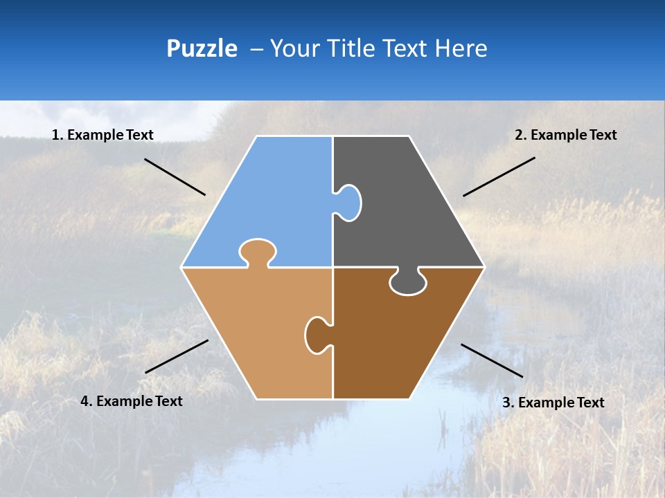 A River Running Through A Lush Green Field PowerPoint Template