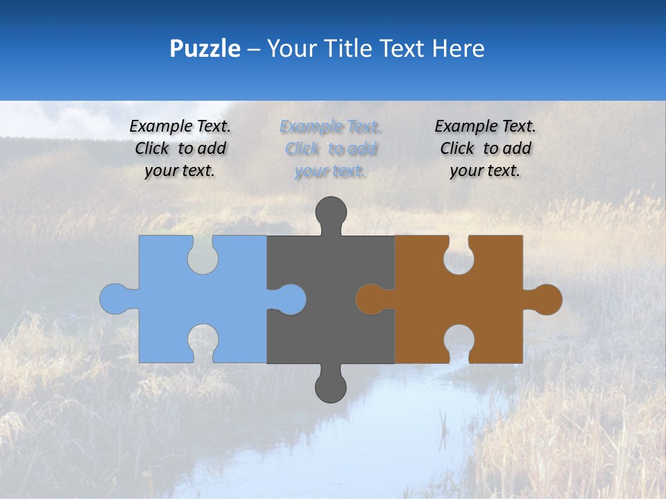 A River Running Through A Lush Green Field PowerPoint Template