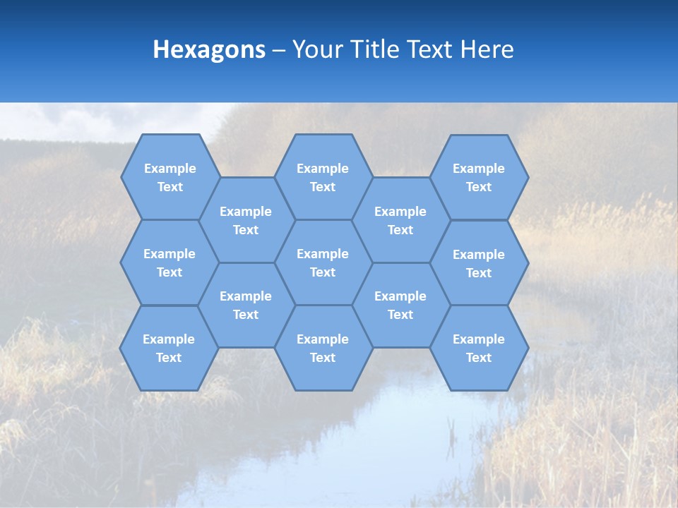 A River Running Through A Lush Green Field PowerPoint Template