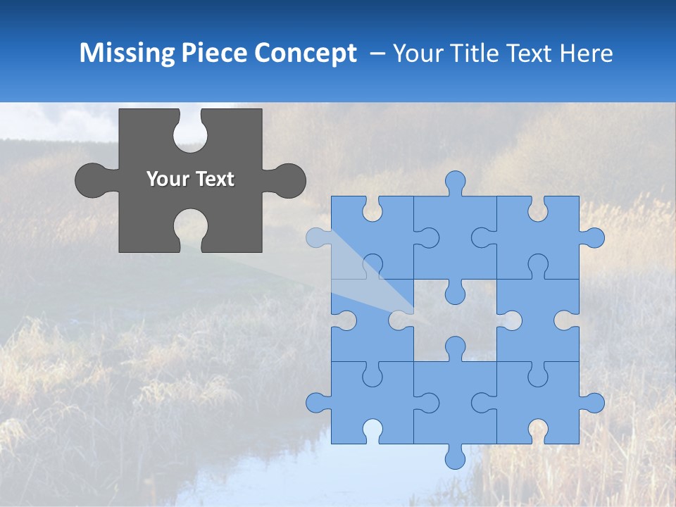 A River Running Through A Lush Green Field PowerPoint Template