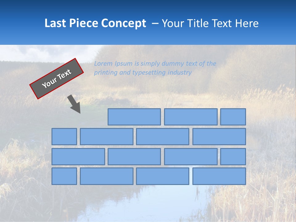 A River Running Through A Lush Green Field PowerPoint Template