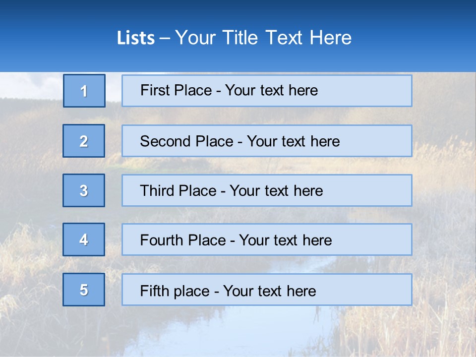 A River Running Through A Lush Green Field PowerPoint Template