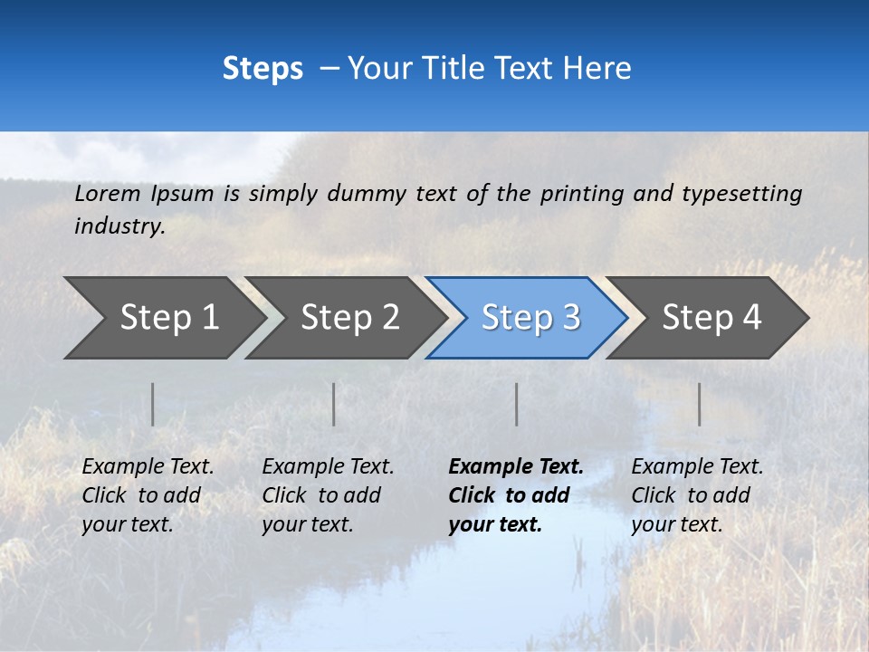 A River Running Through A Lush Green Field PowerPoint Template