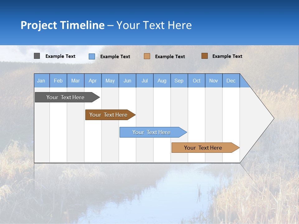 A River Running Through A Lush Green Field PowerPoint Template