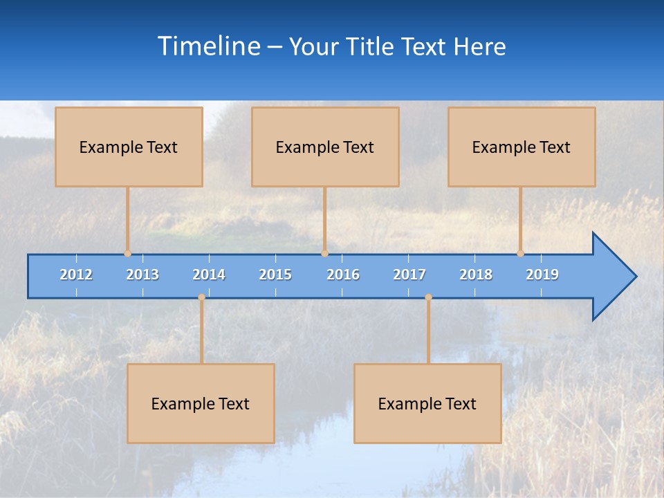 A River Running Through A Lush Green Field PowerPoint Template