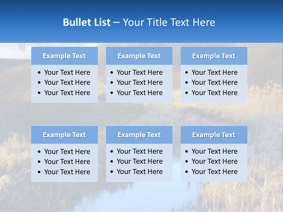 A River Running Through A Lush Green Field PowerPoint Template