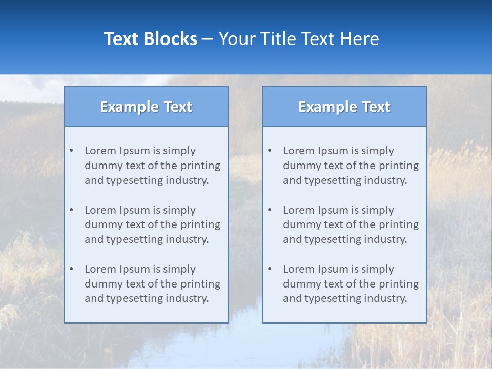 A River Running Through A Lush Green Field PowerPoint Template