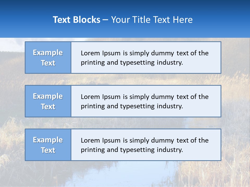A River Running Through A Lush Green Field PowerPoint Template