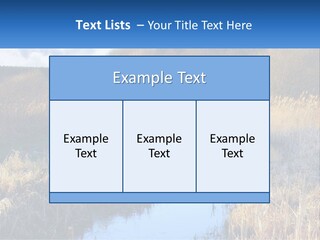 A River Running Through A Lush Green Field PowerPoint Template