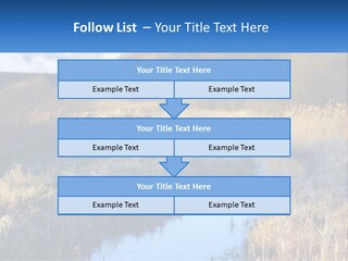 A River Running Through A Lush Green Field PowerPoint Template