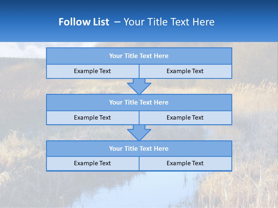 A River Running Through A Lush Green Field PowerPoint Template