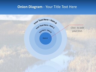 A River Running Through A Lush Green Field PowerPoint Template