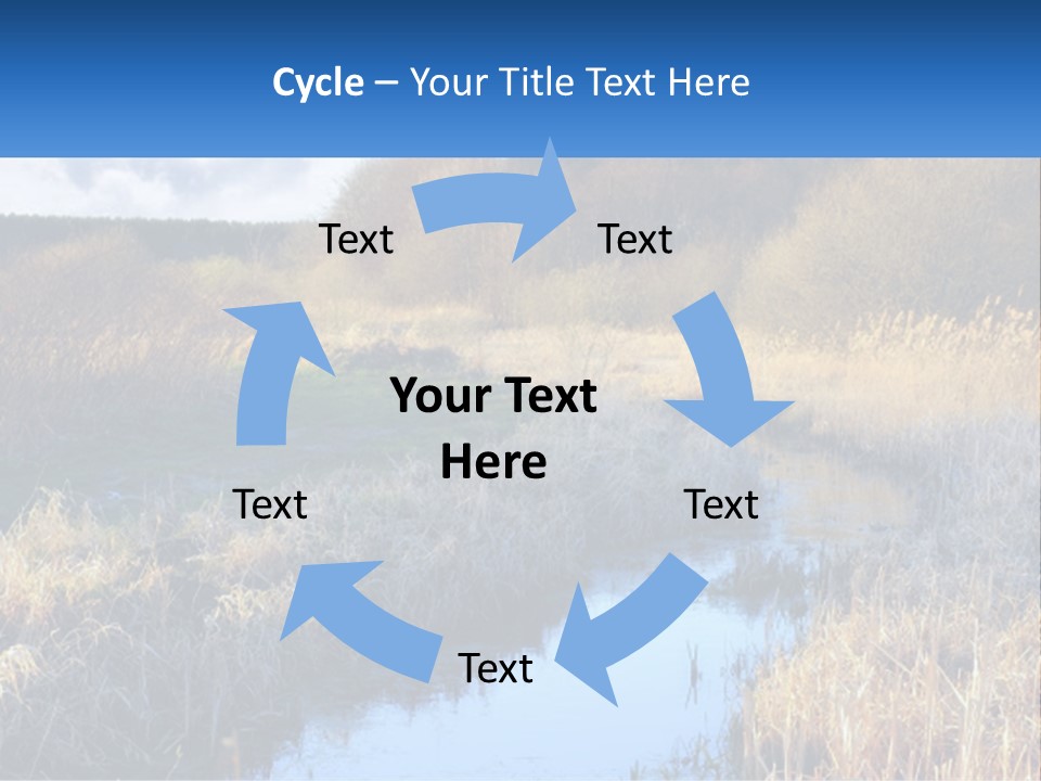 A River Running Through A Lush Green Field PowerPoint Template