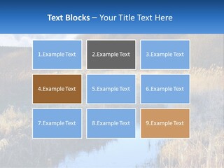 A River Running Through A Lush Green Field PowerPoint Template