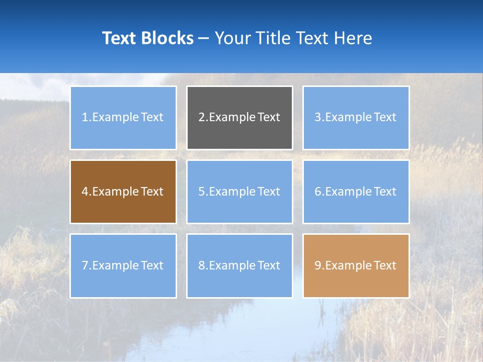 A River Running Through A Lush Green Field PowerPoint Template