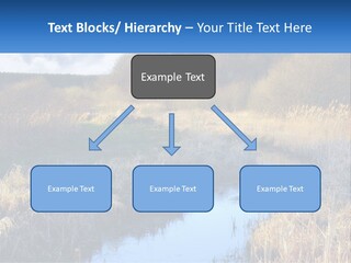 A River Running Through A Lush Green Field PowerPoint Template