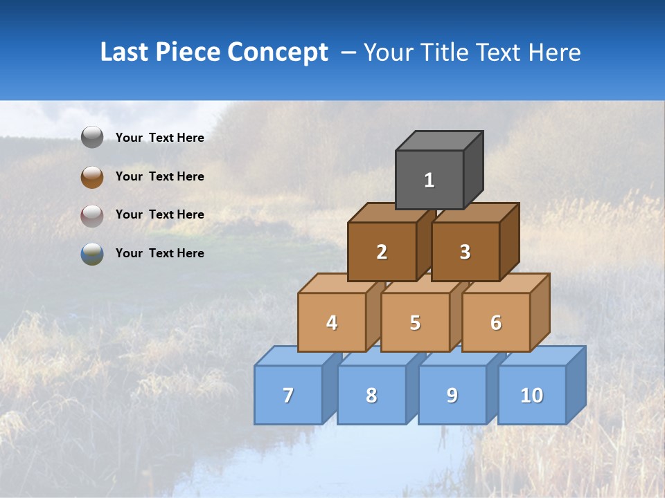 A River Running Through A Lush Green Field PowerPoint Template