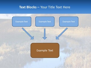 A River Running Through A Lush Green Field PowerPoint Template
