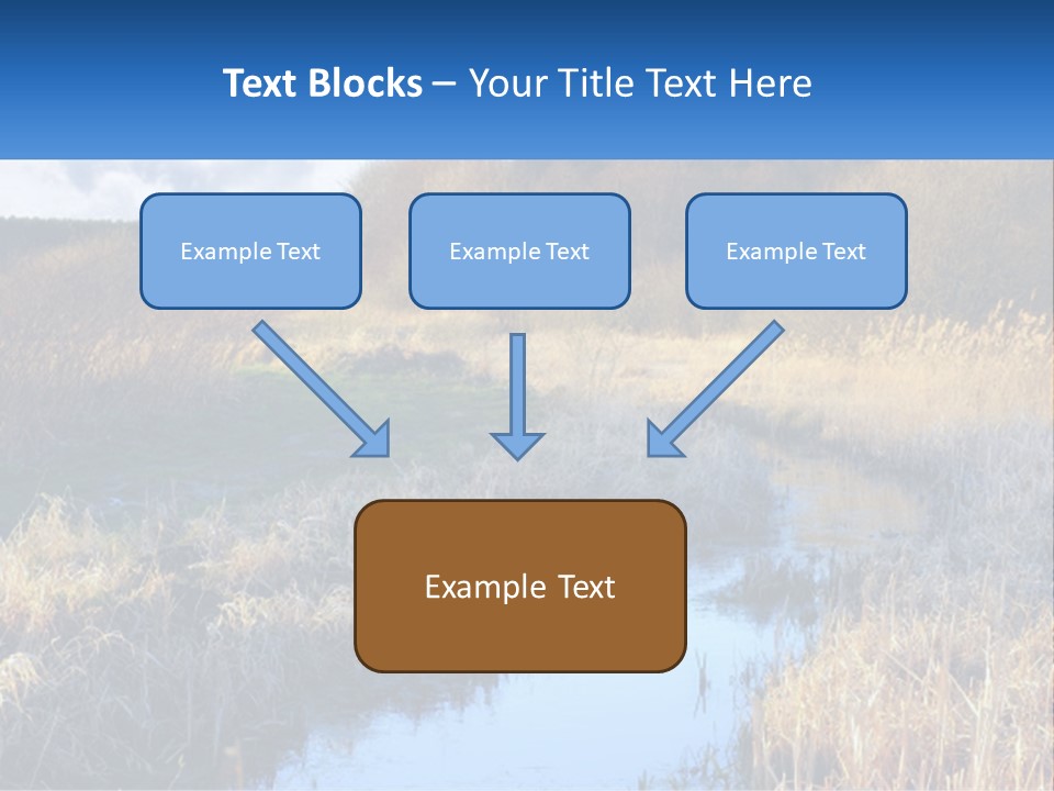 A River Running Through A Lush Green Field PowerPoint Template