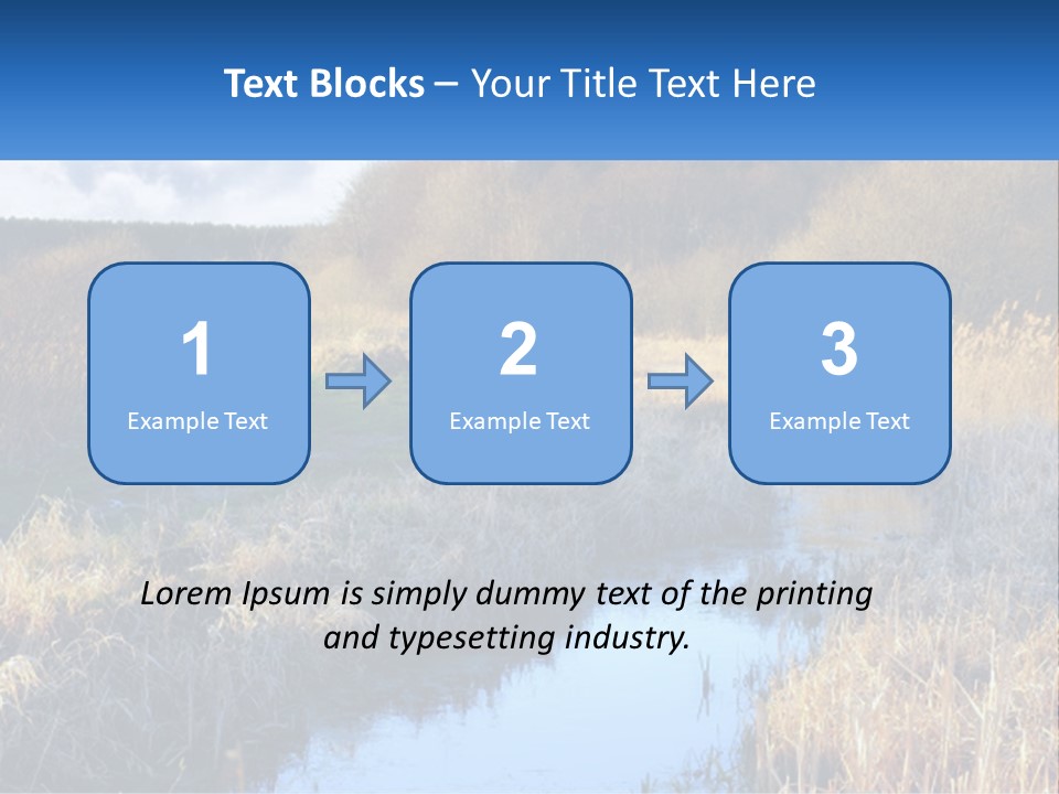 A River Running Through A Lush Green Field PowerPoint Template