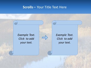 A River Running Through A Lush Green Field PowerPoint Template