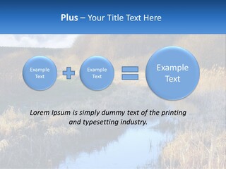 A River Running Through A Lush Green Field PowerPoint Template