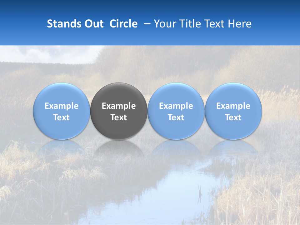 A River Running Through A Lush Green Field PowerPoint Template