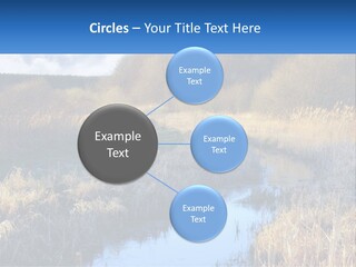 A River Running Through A Lush Green Field PowerPoint Template