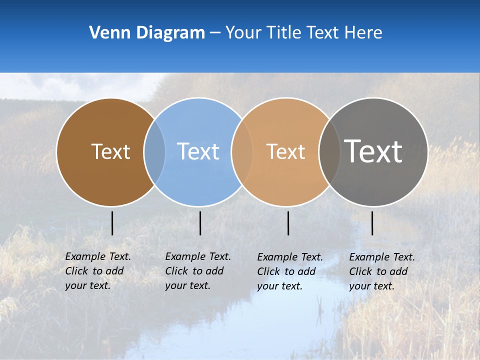 A River Running Through A Lush Green Field PowerPoint Template