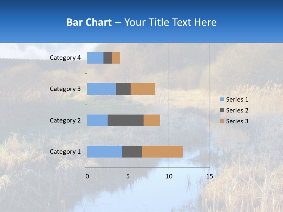 A River Running Through A Lush Green Field PowerPoint Template