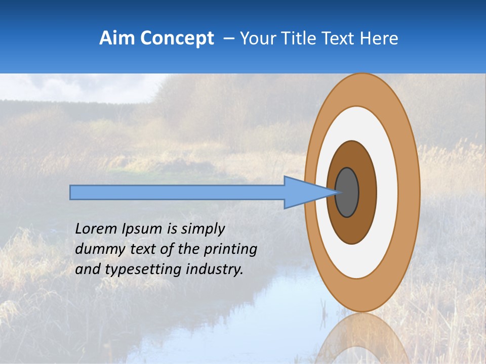 A River Running Through A Lush Green Field PowerPoint Template