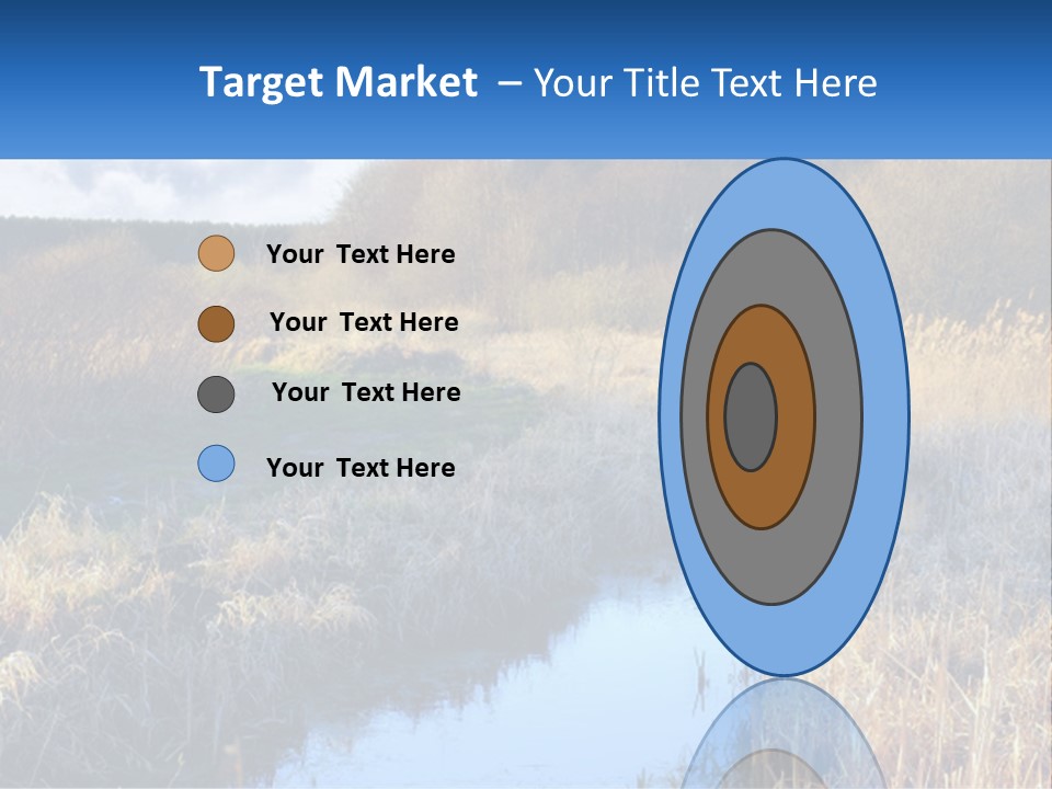 A River Running Through A Lush Green Field PowerPoint Template