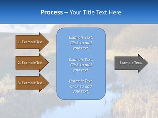 A River Running Through A Lush Green Field PowerPoint Template