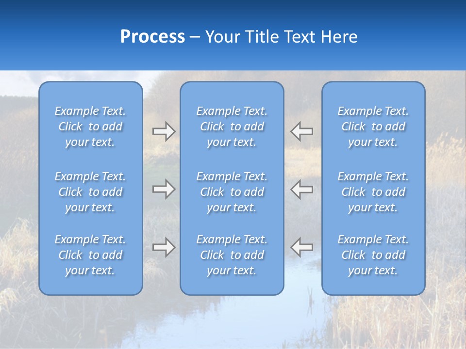 A River Running Through A Lush Green Field PowerPoint Template