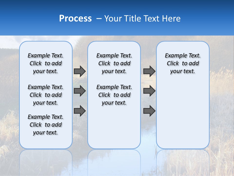 A River Running Through A Lush Green Field PowerPoint Template