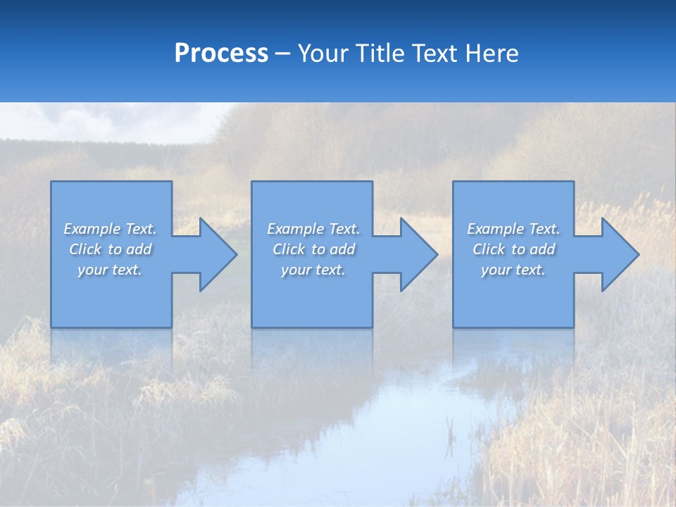 A River Running Through A Lush Green Field PowerPoint Template