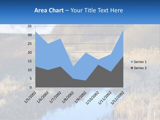 A River Running Through A Lush Green Field PowerPoint Template