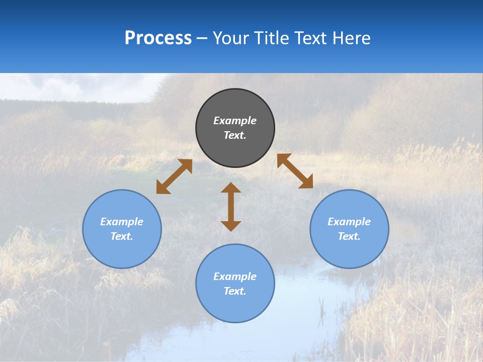A River Running Through A Lush Green Field PowerPoint Template