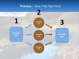 A River Running Through A Lush Green Field PowerPoint Template