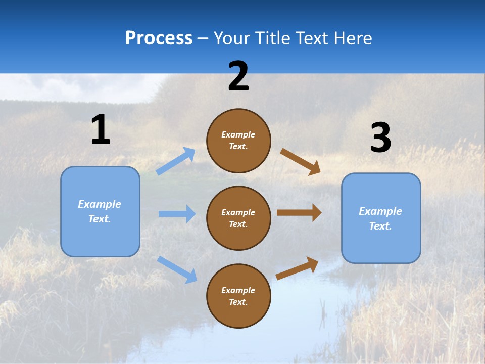A River Running Through A Lush Green Field PowerPoint Template